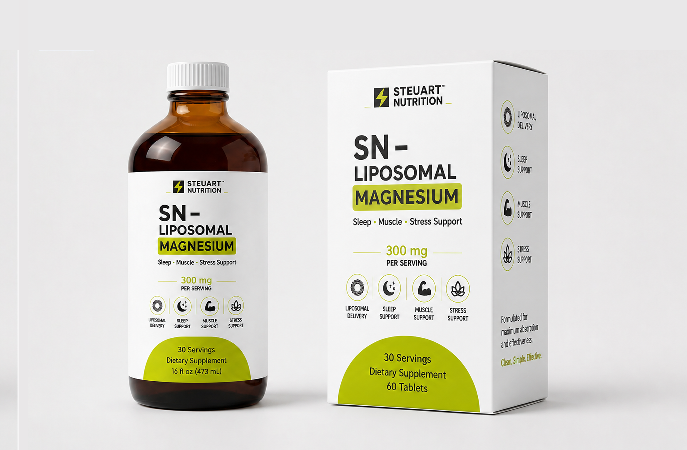 Stellart Nutrition SN-Liposomal Magnesium bottle and box.