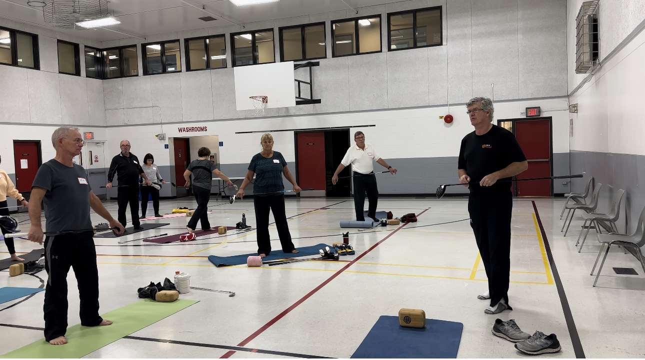 Barry drive setup for golf swing fundamentals program.
