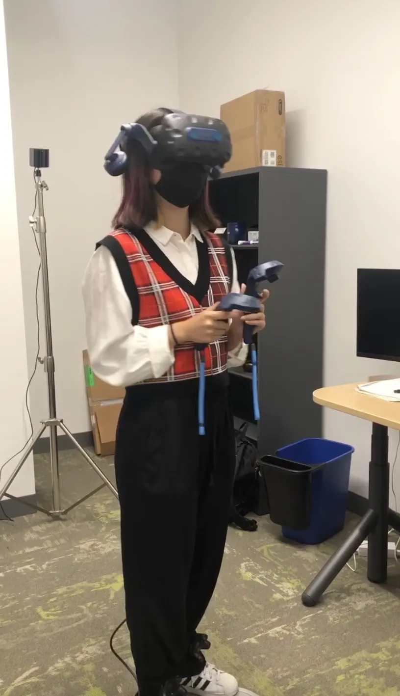 Me in the VR studio testing our Unity model