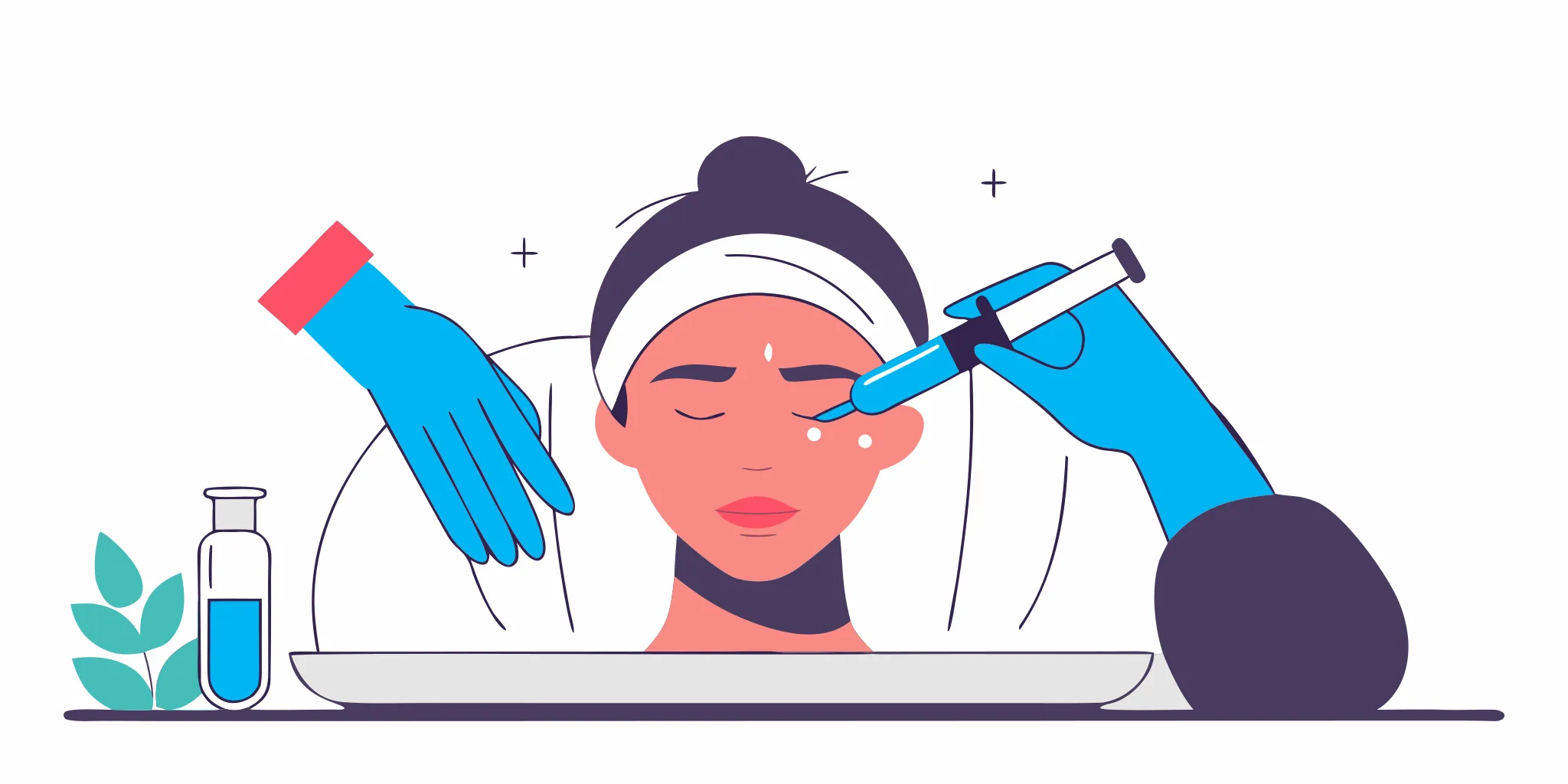 Microneedling with platelet-rich plasma (PRP) facial for skin rejuvenation and collagen boost.