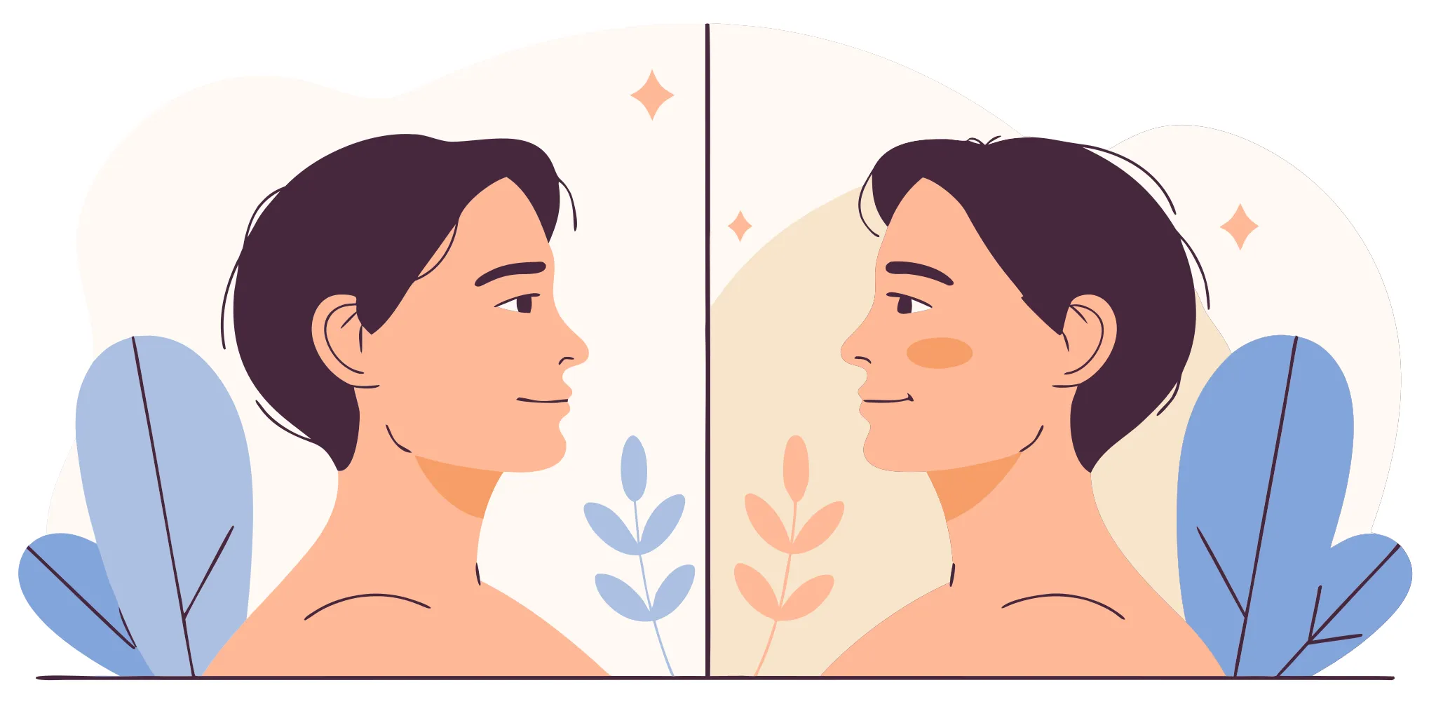 Before and after photo of double chin liposuction results.