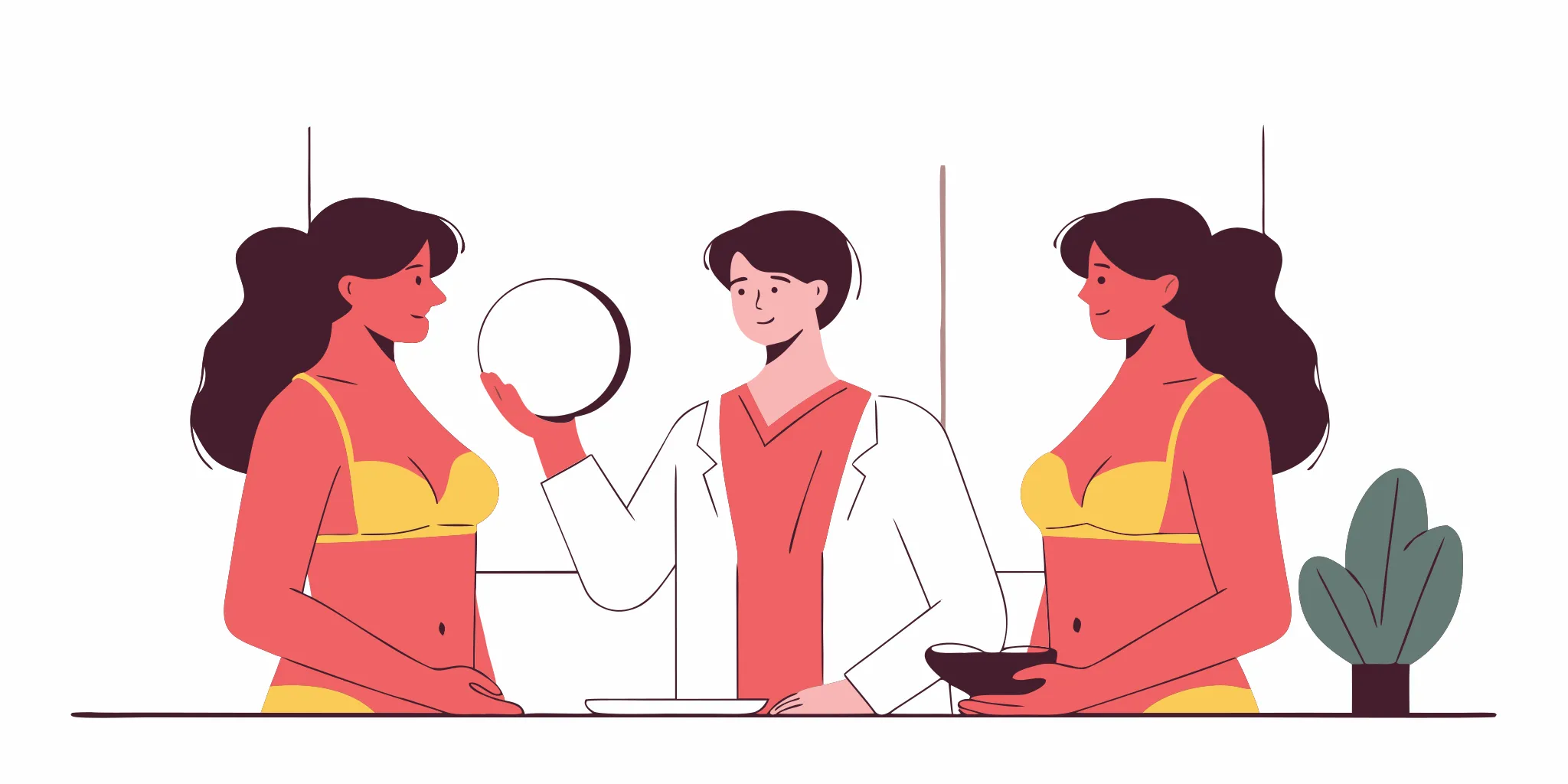 Surgeon and patient discussing a breast lift and augmentation.