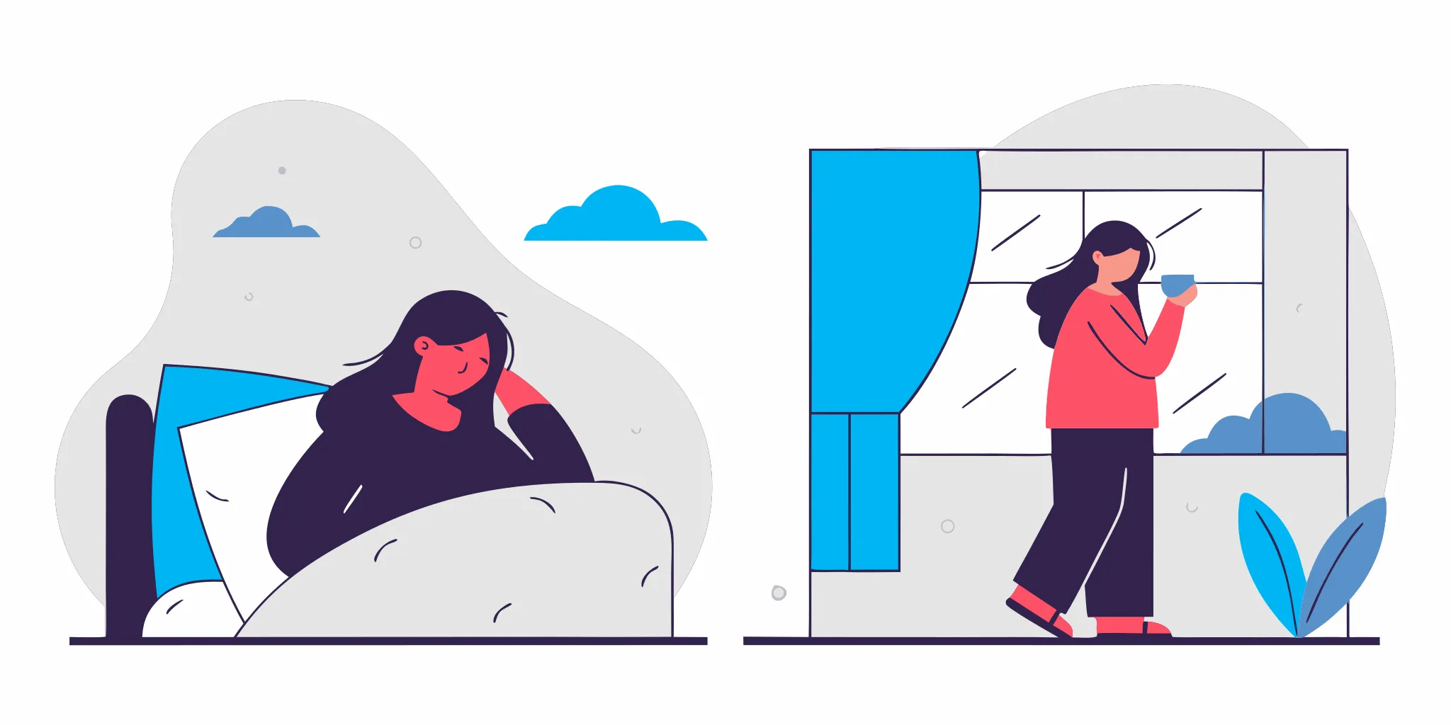 Illustrated stages of a breast lift recovery timeline