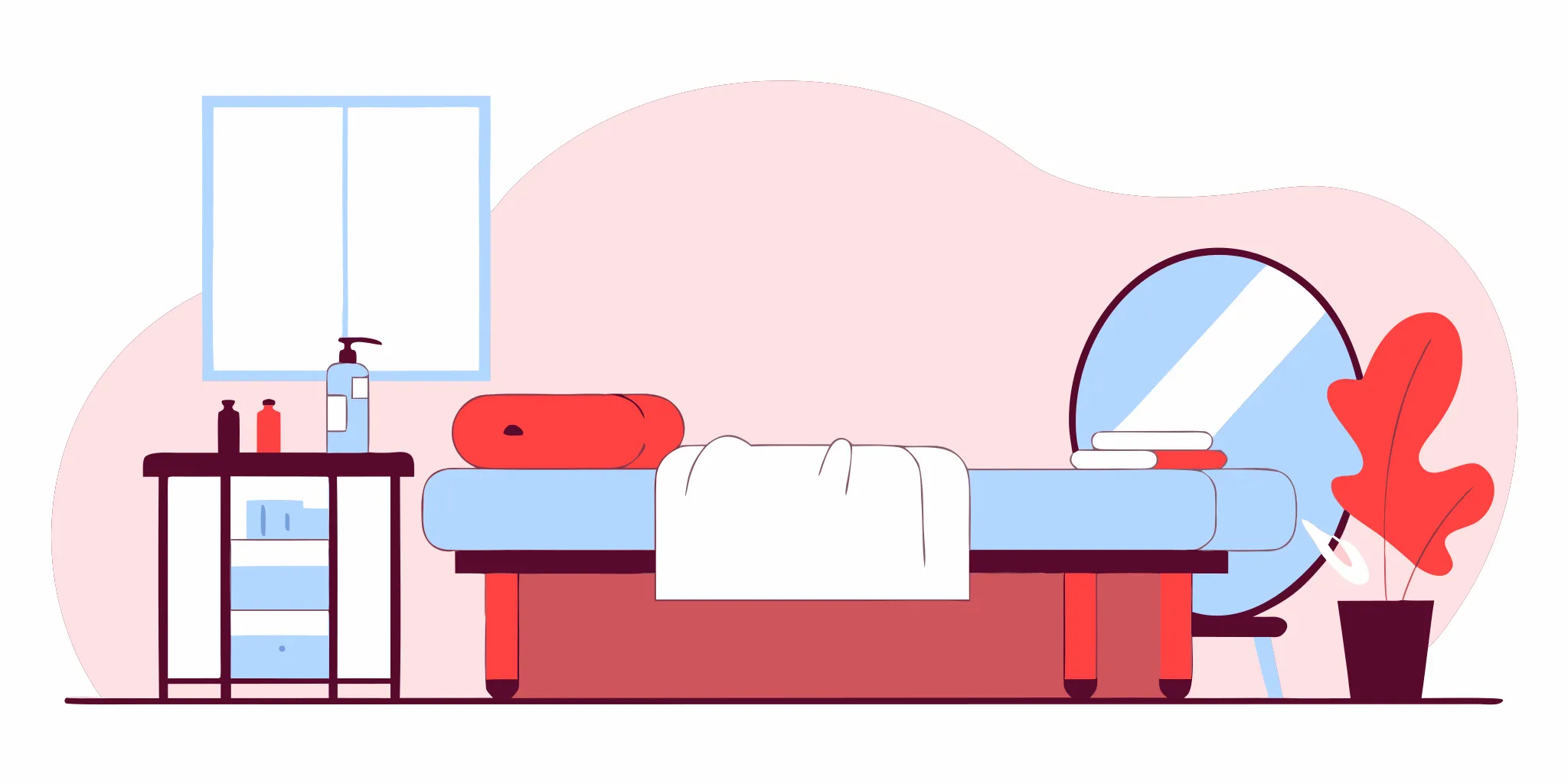 Prepared home recovery space with supportive pillows for BBL recovery