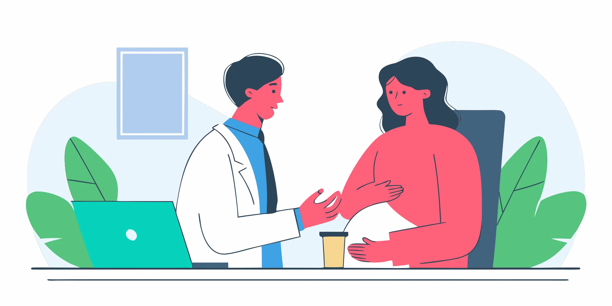Doctor explaining semaglutide side effects to a patient.