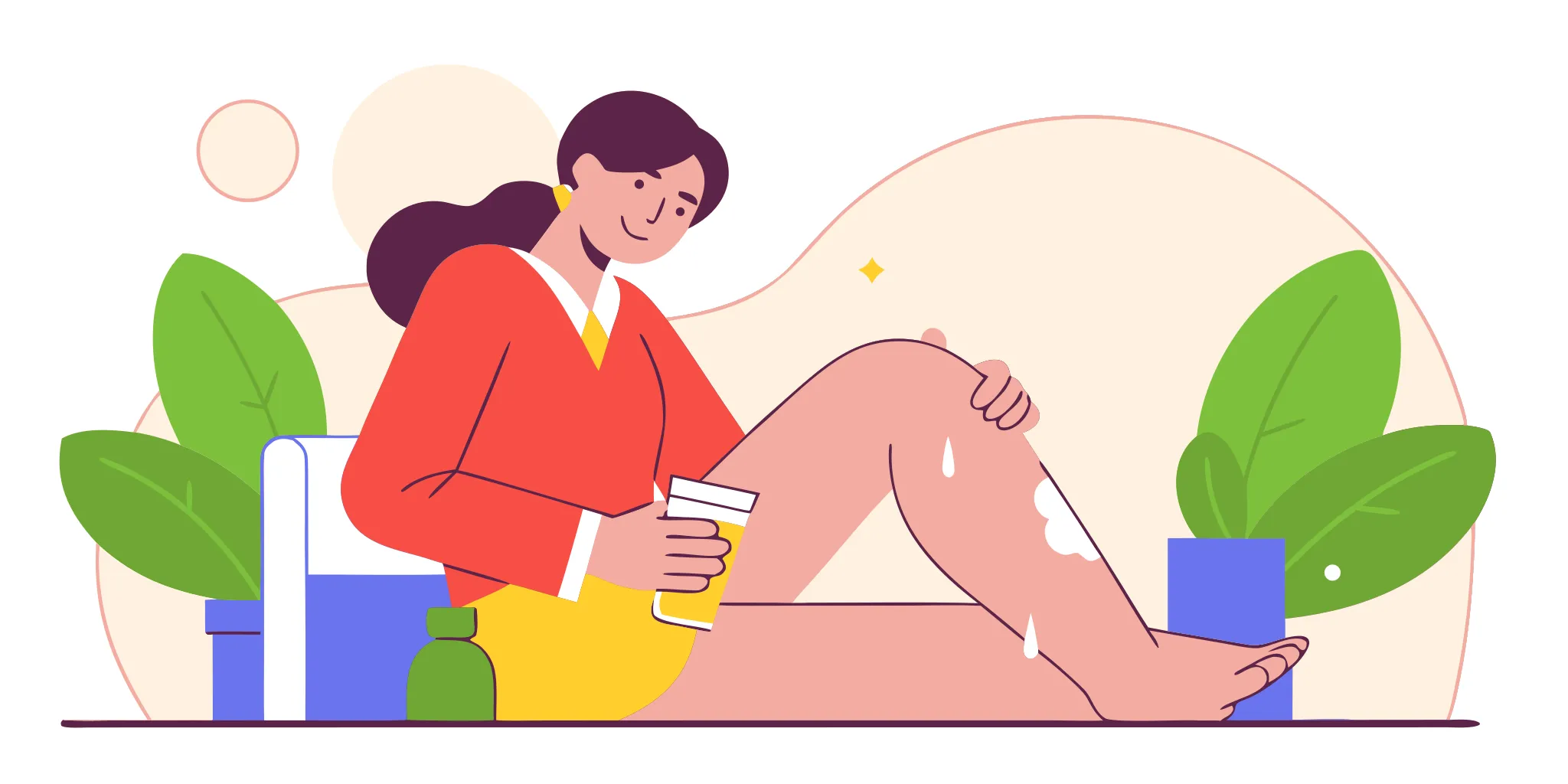 A person smiling and preparing their skin for a professional laser hair removal treatment session