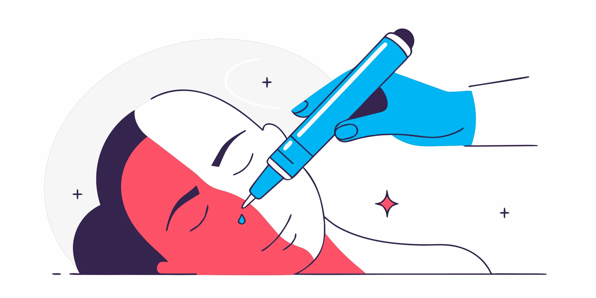 A professional microneedling pen treatment being performed gently on a patient's cheek to improve skin texture.