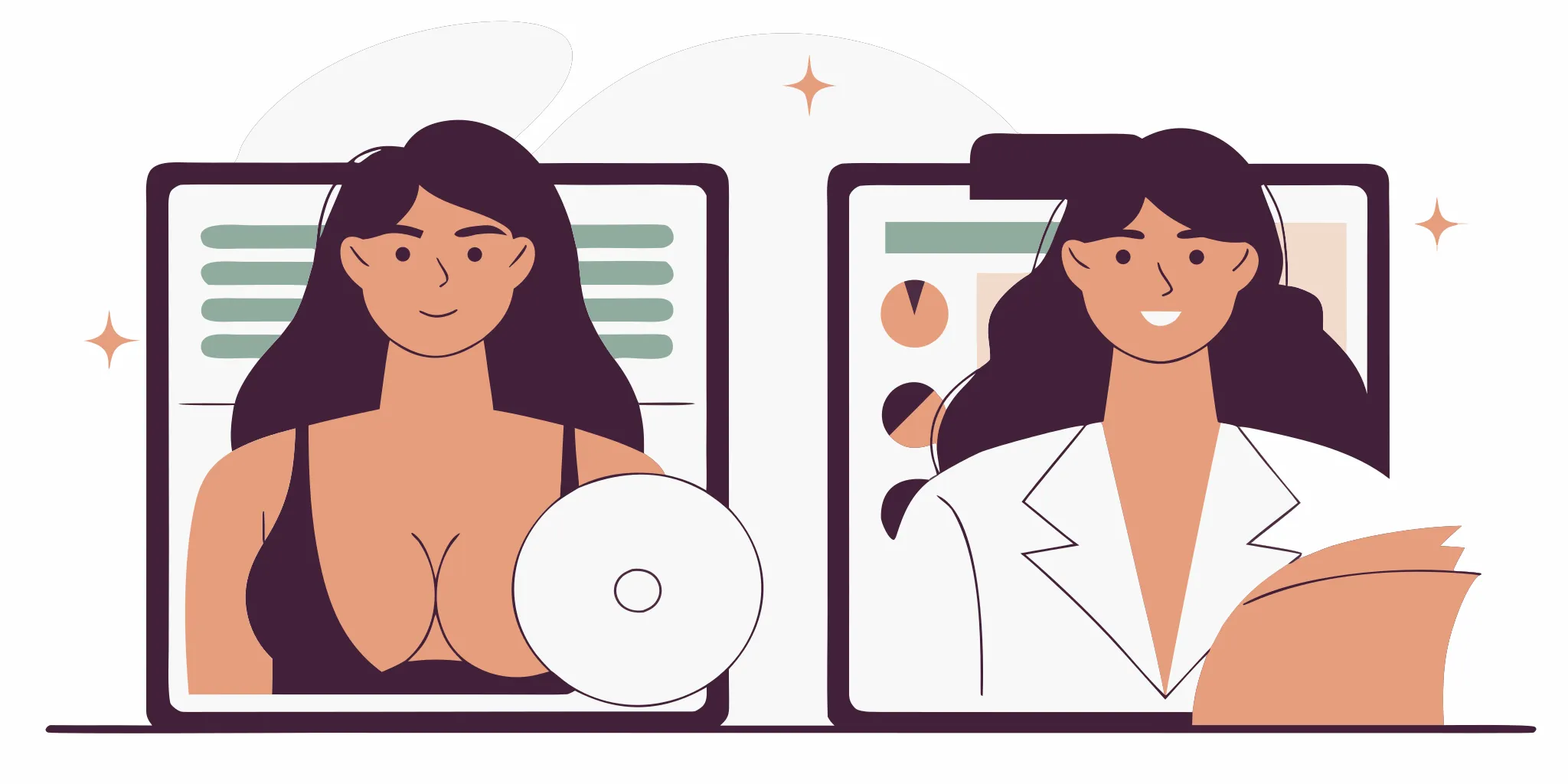 Medical illustration comparing saline and silicone breast implant types for breast augmentation