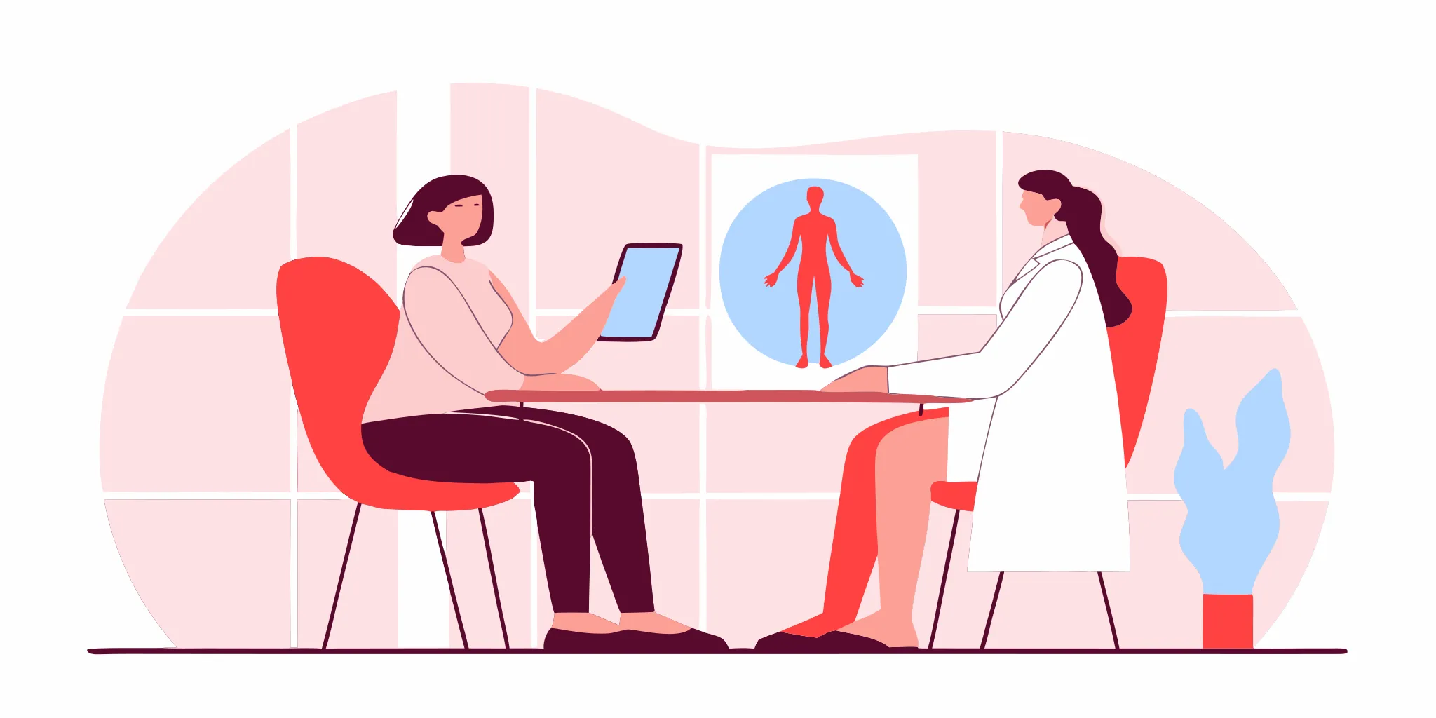 A woman discusses what is included in a mommy makeover during a consultation with her doctor.