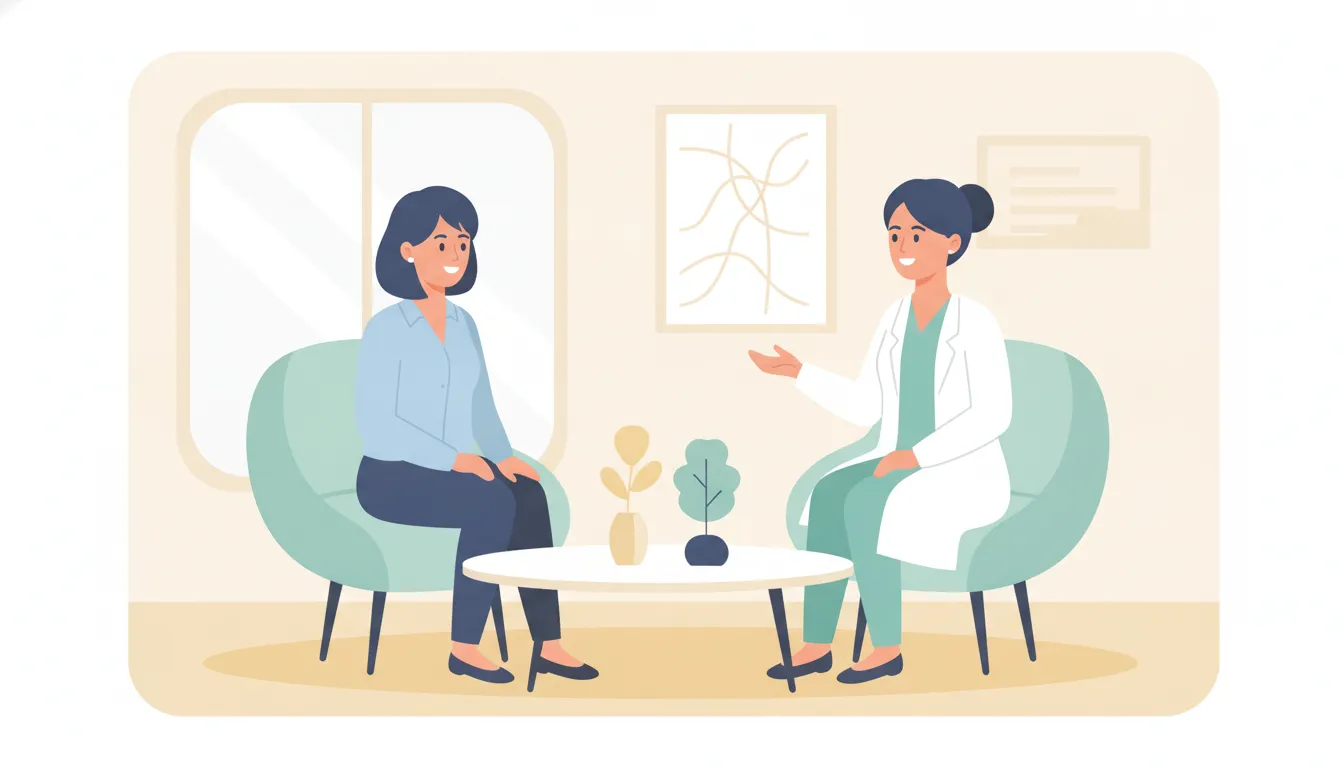 Board-certified female plastic surgeon consulting with a patient in a bright, accredited Bakersfield clinic