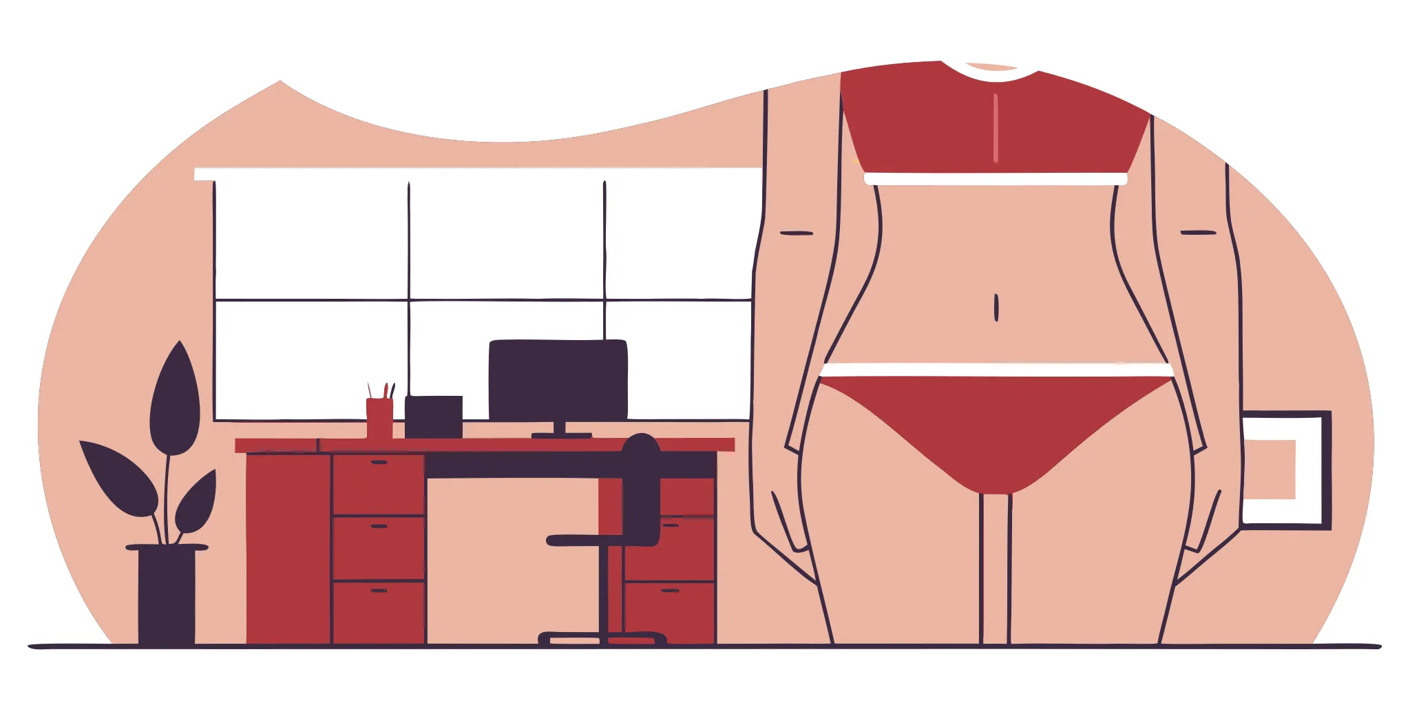 A woman's torso and lower abdomen, a target area for a mini tummy tuck.