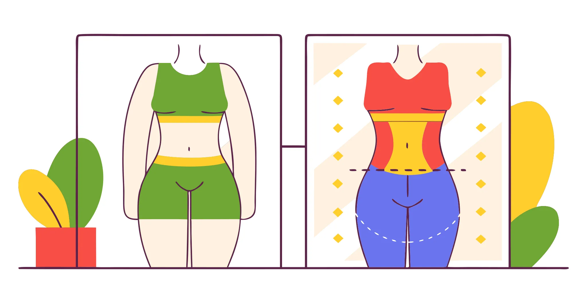Before and after results comparing liposuction vs. a tummy tuck.