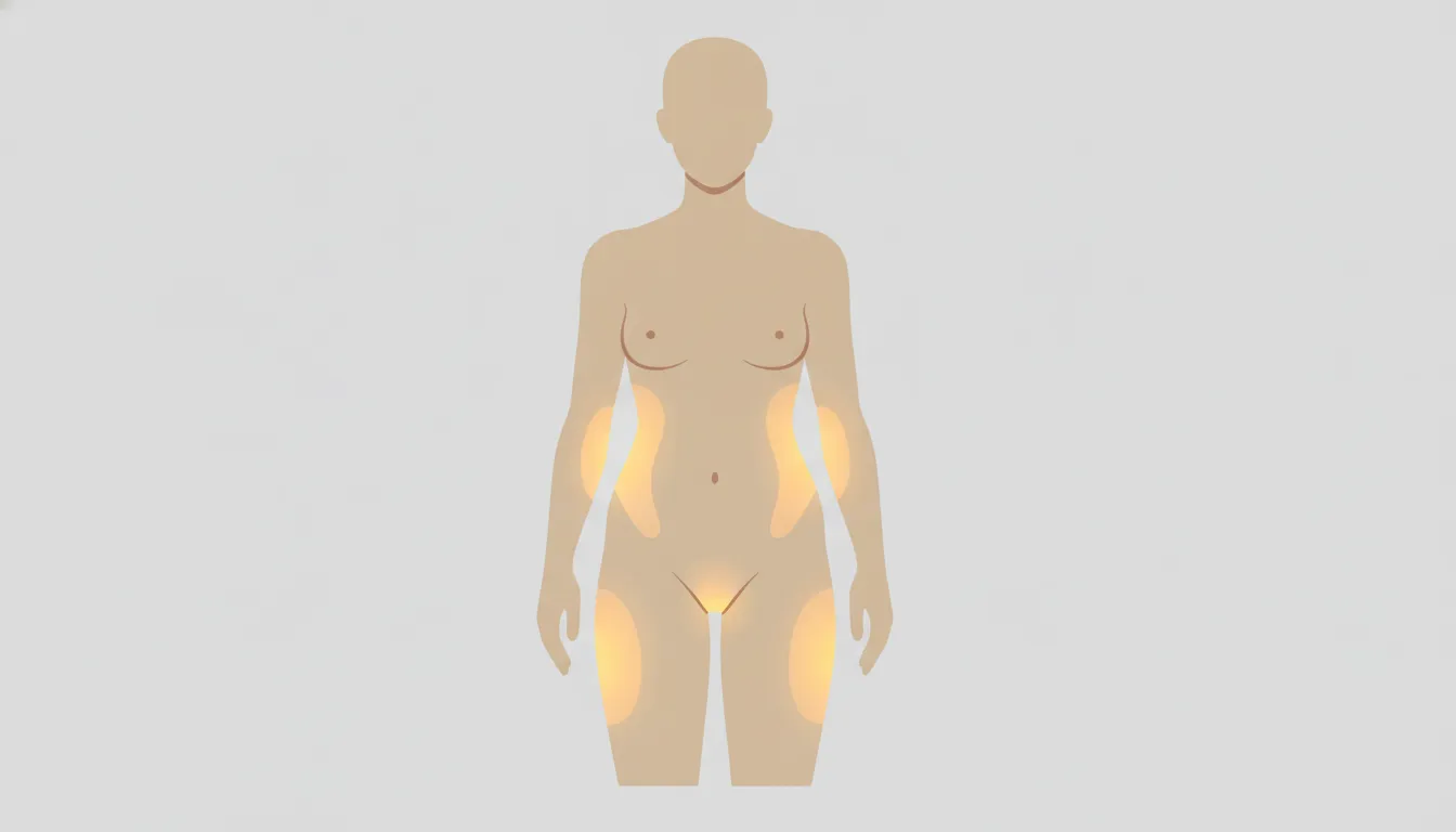 Illustration of BBL donor areas evaluated for fat transfer