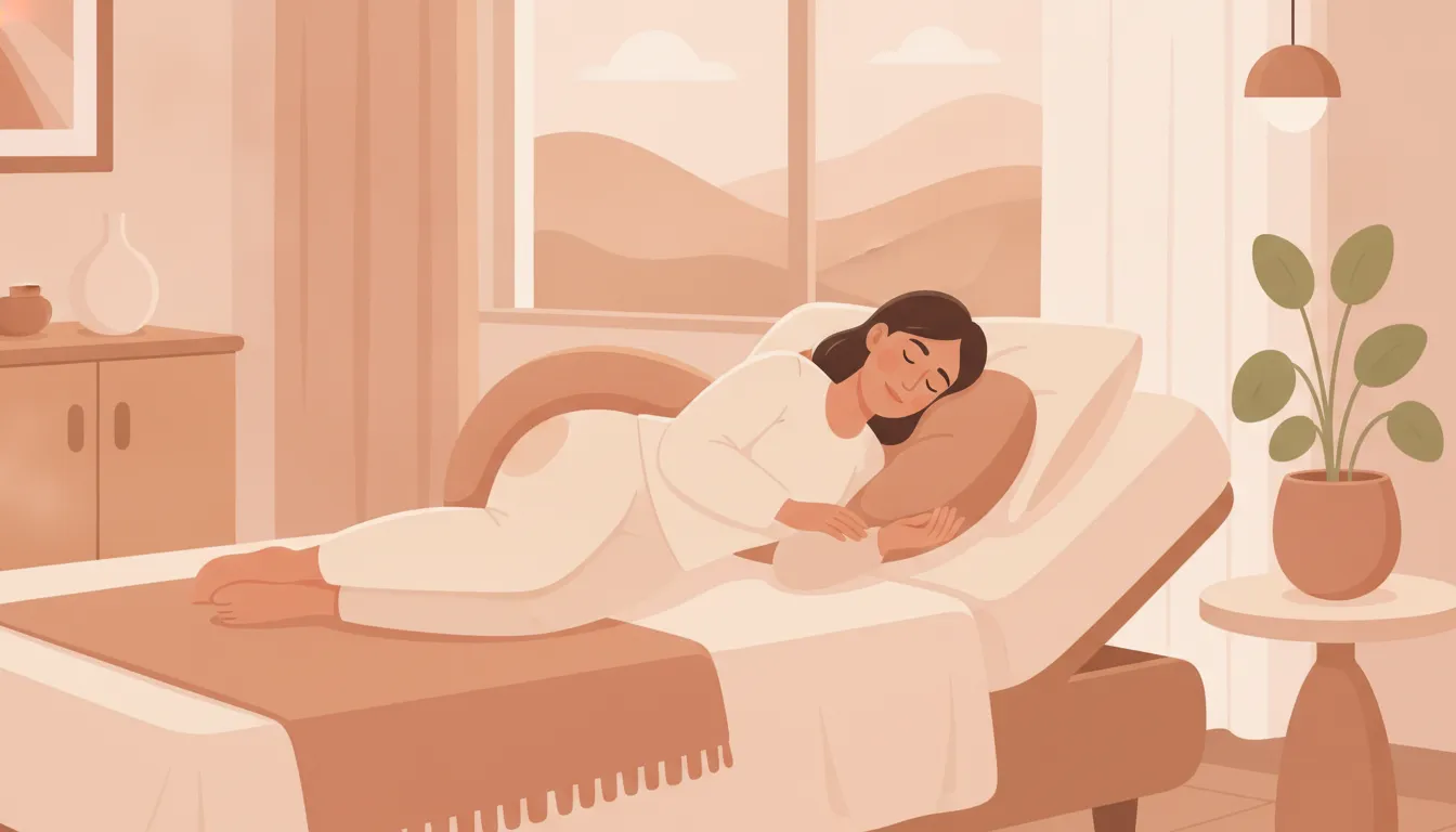 Patient resting comfortably during BBL recovery
