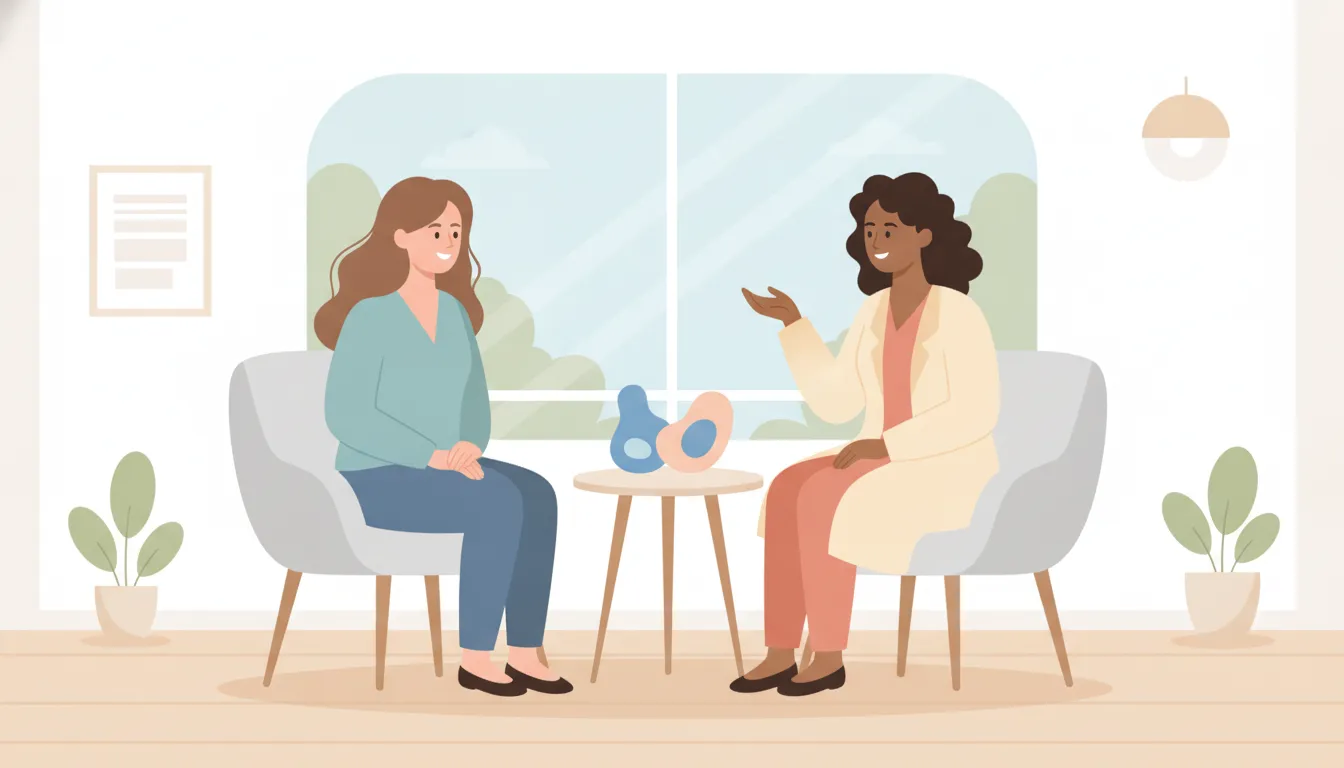 Patient discussing chin contouring options with a medical provider