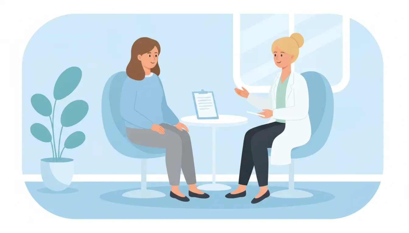 Patient and clinician discussing health history during a medical weight loss consultation