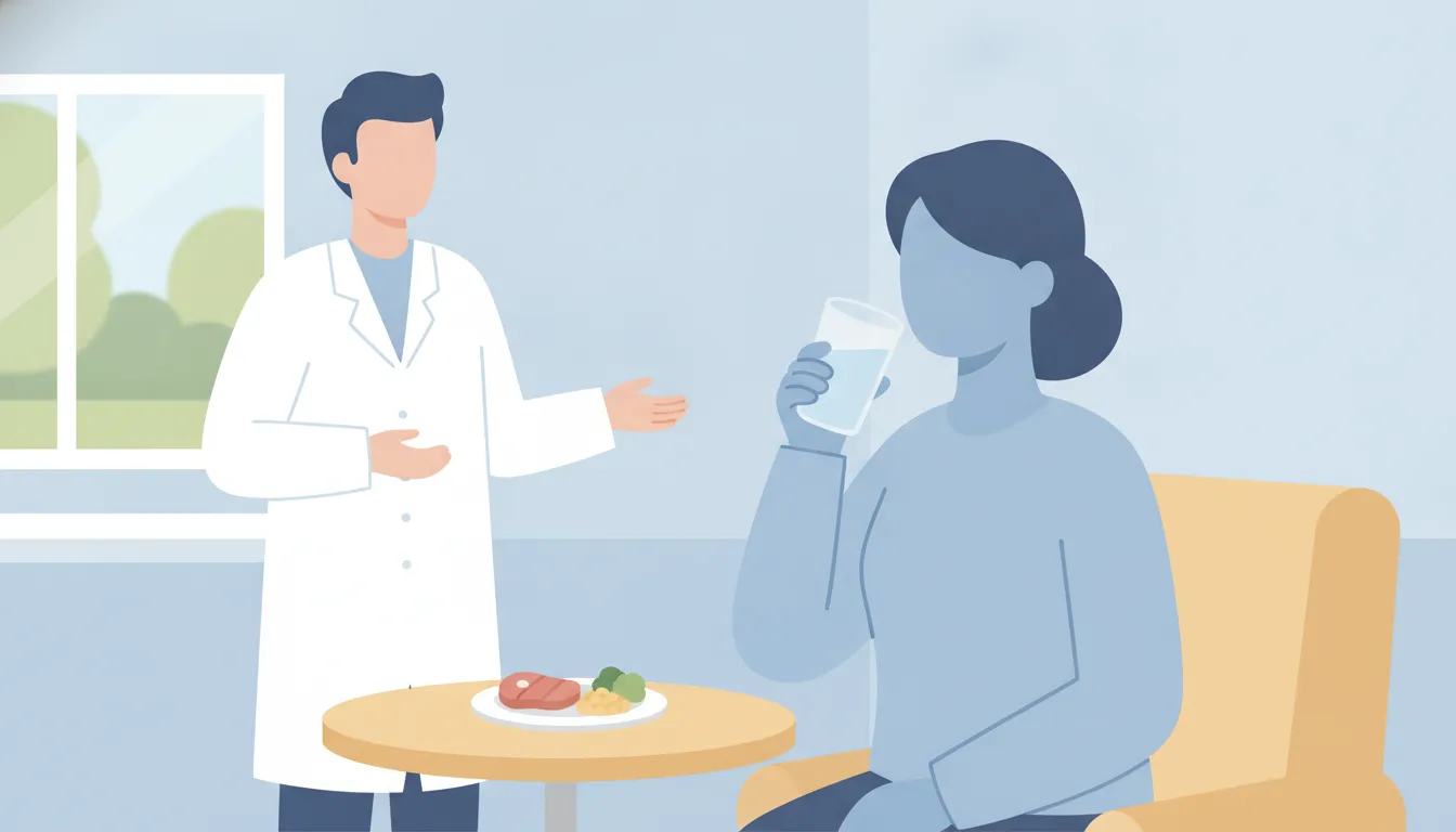 Patient using hydration and small meals as part of GLP-1 side effect support