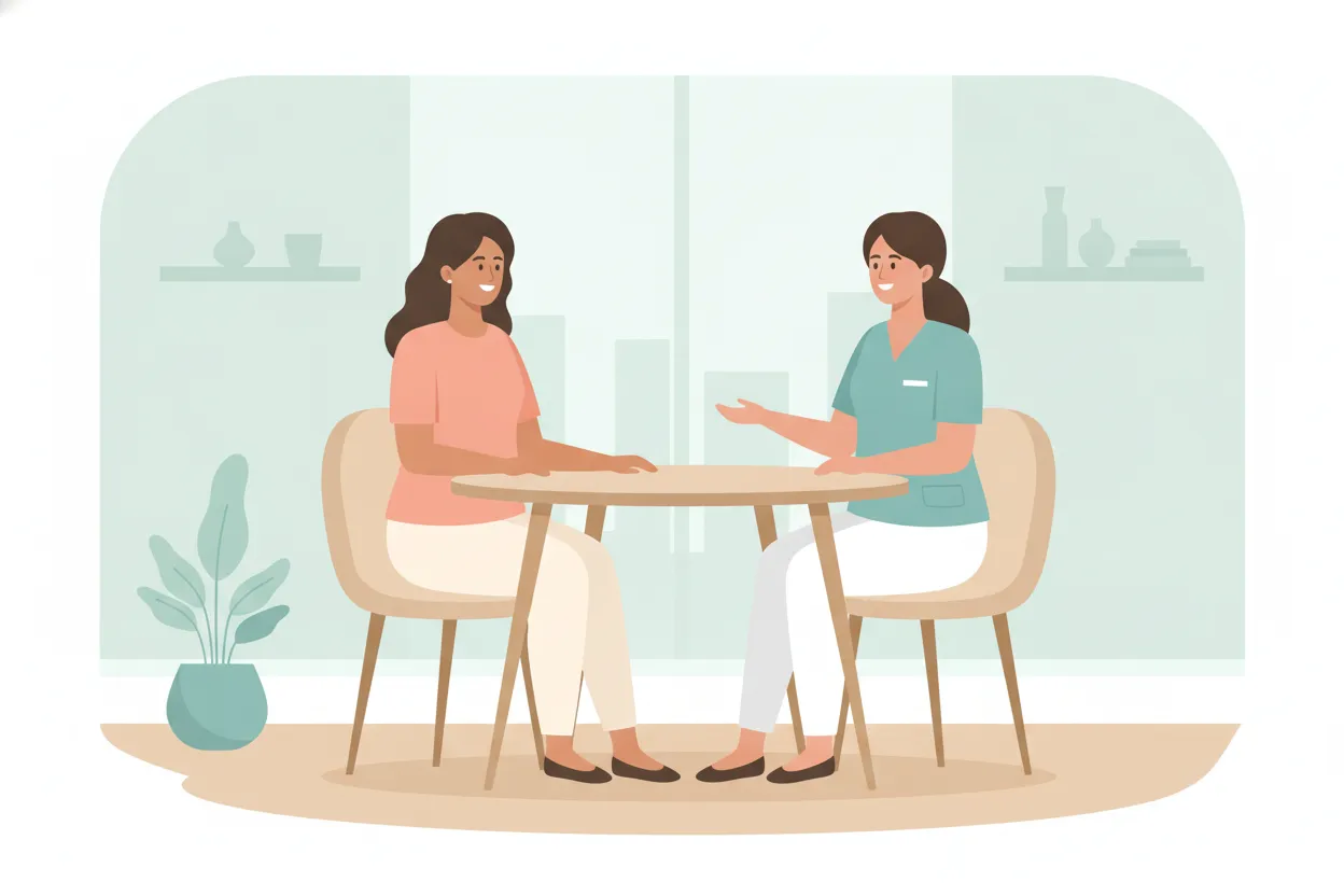 Patient discussing body contouring after GLP-1 weight loss with a medical professional