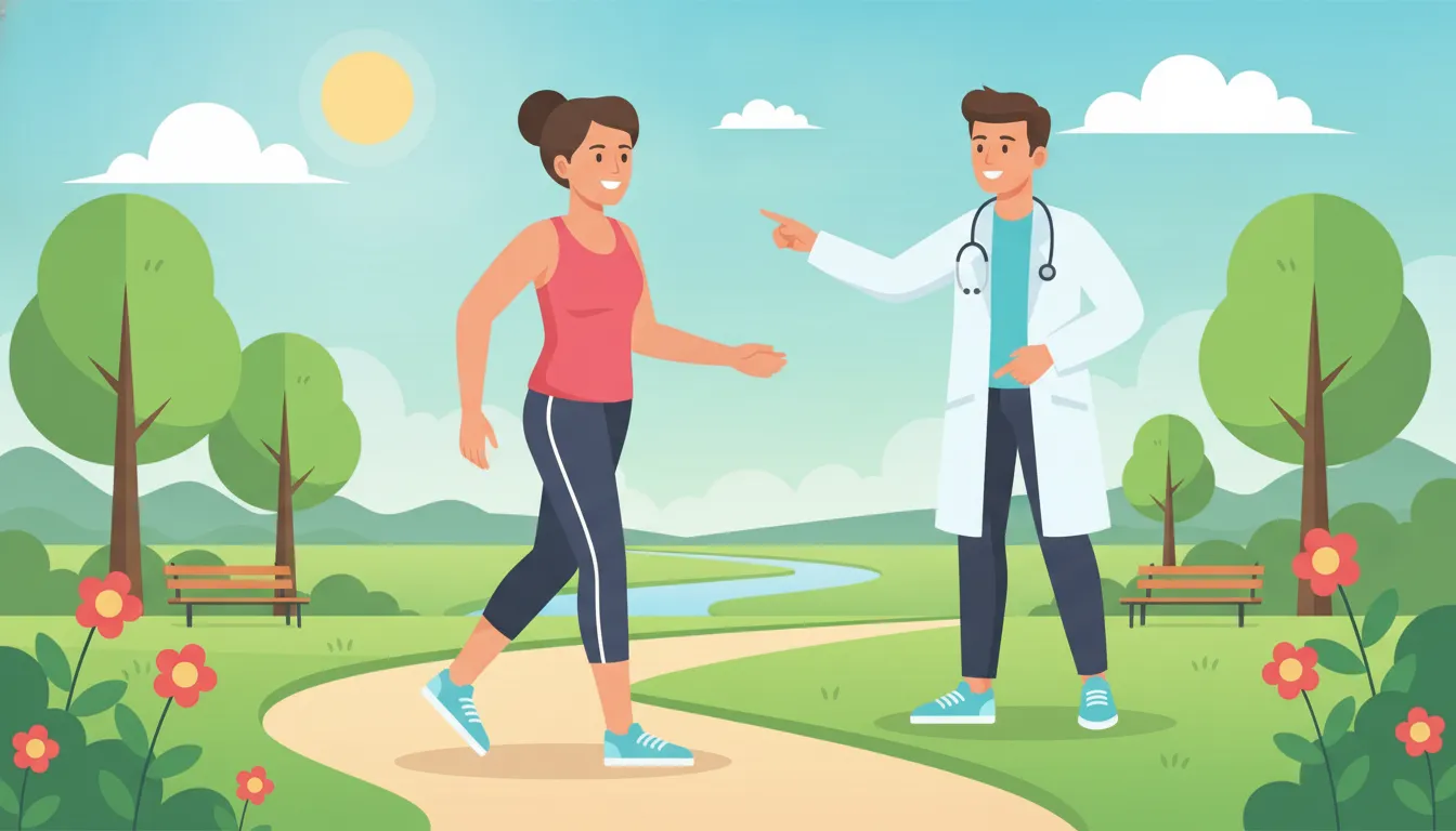 Patient receiving guidance about vein treatment aftercare