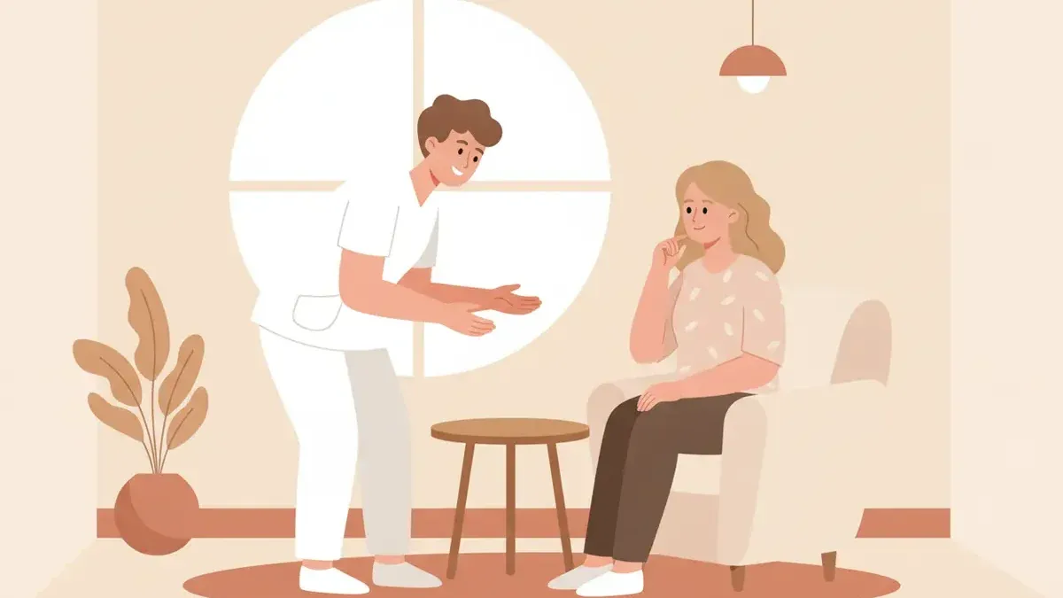 A patient receiving clear aftercare guidance from an aesthetic medical provider
