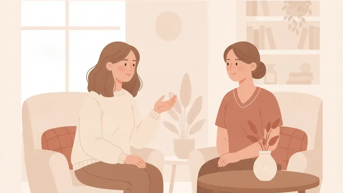 A patient and provider reviewing lip shape and treatment goals together