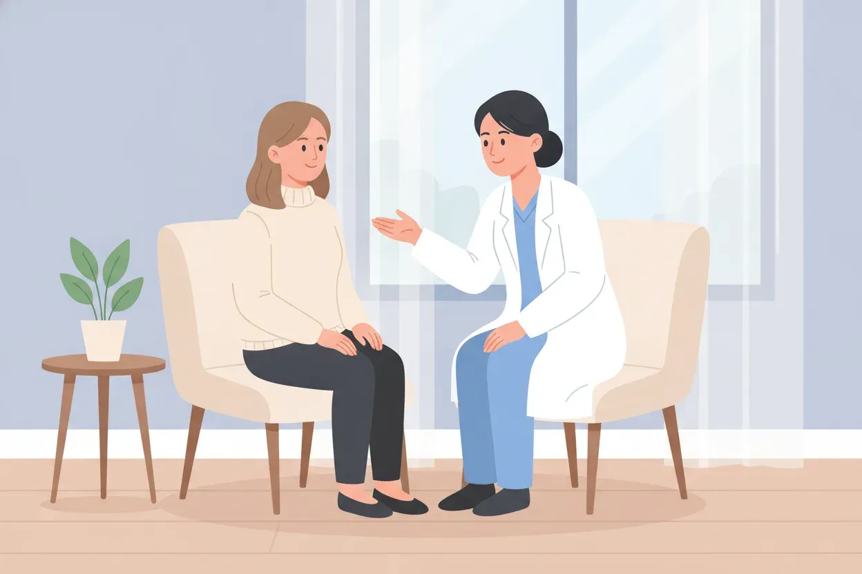Provider discussing acne scar skin resurfacing with a patient
