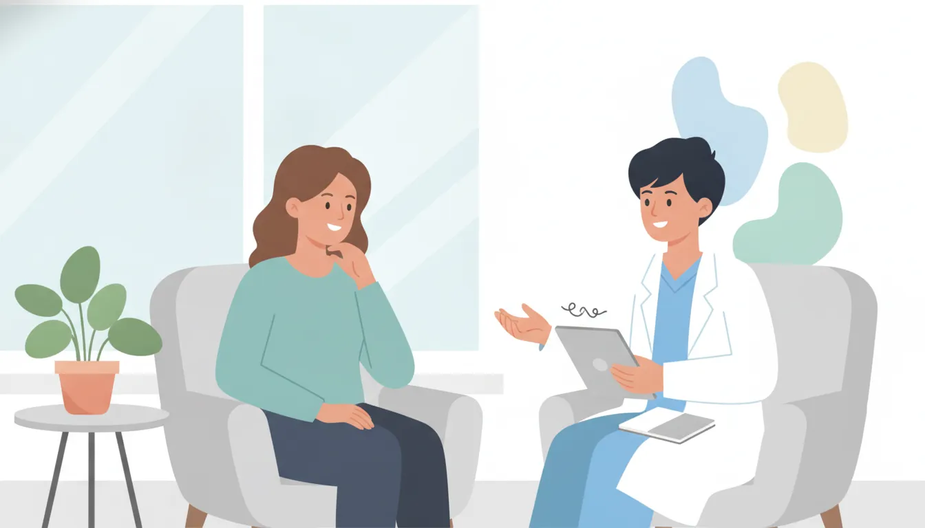 Patient discussing under-eye treatment considerations with a medical provider