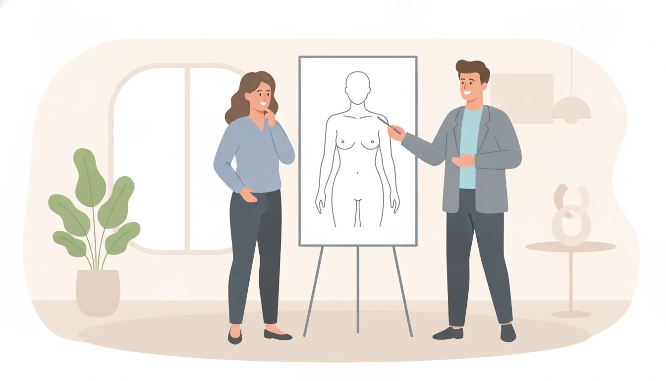 Patient discussing breast lift goals during a consultation
