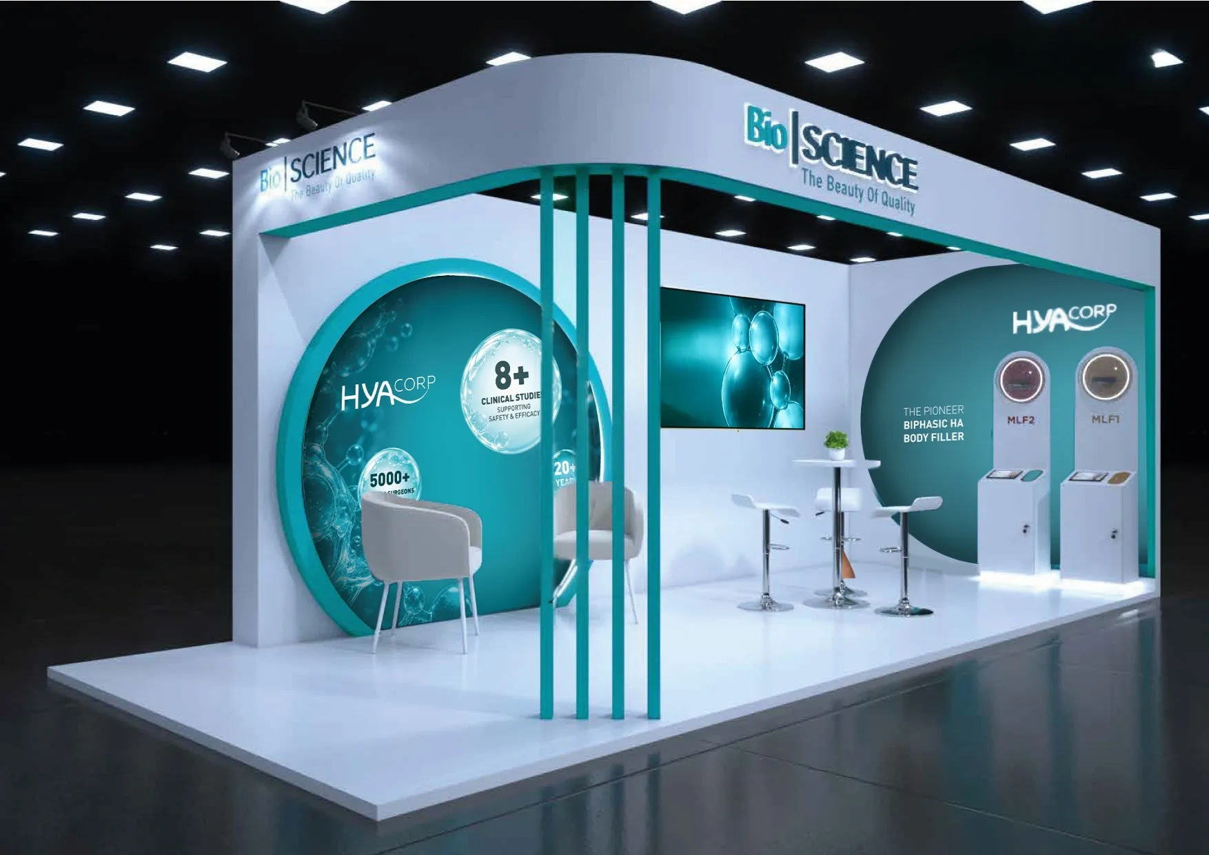 BioScience exhibition booth at ISAPS Cancún 2026, Booths 42 and 44