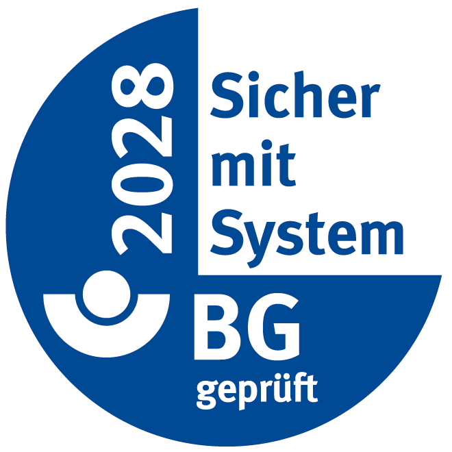 2028 BG geprüft
Sicher mit System