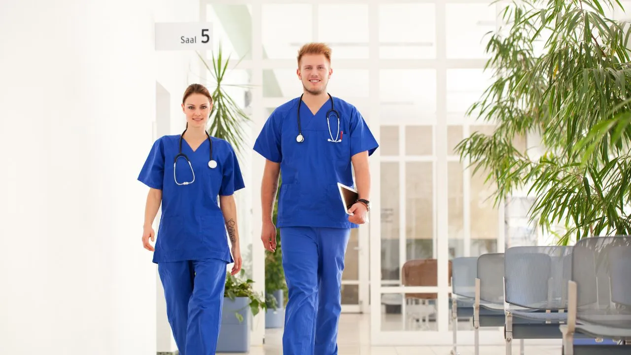 nurses walking in hall