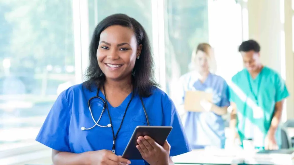 nurse smiling