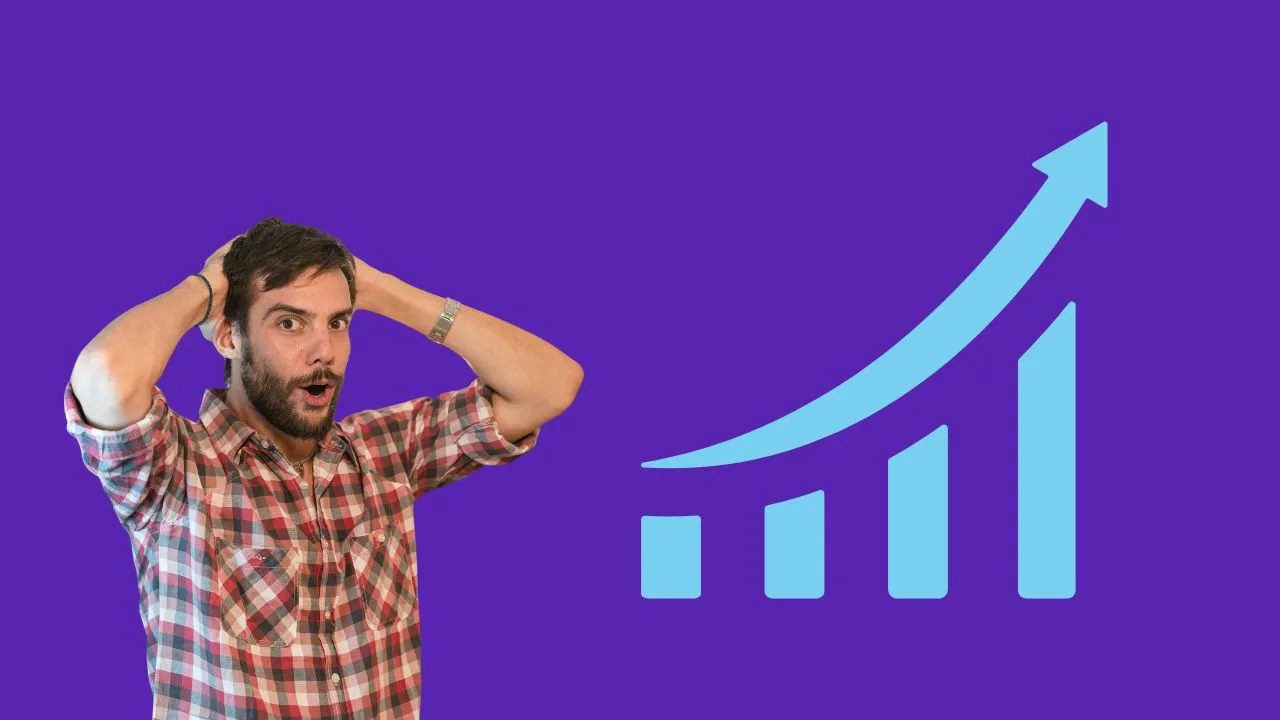 a person with an expression of surprise by the growth rates