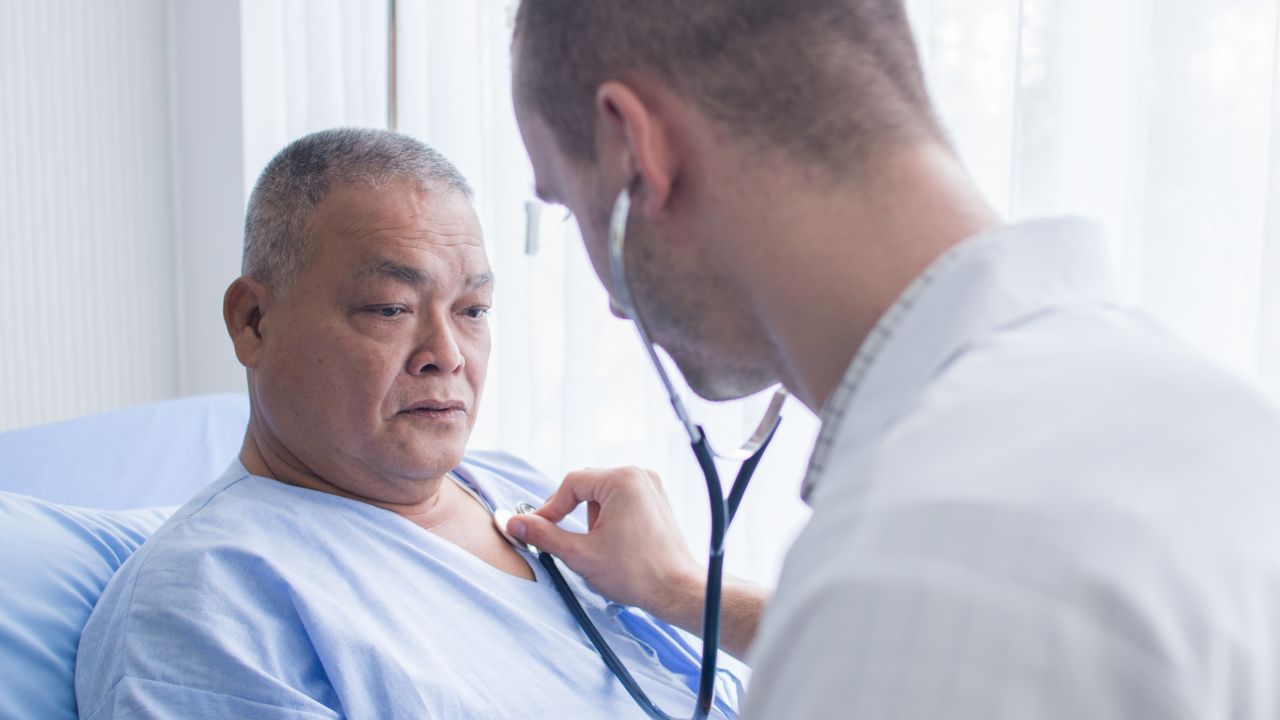 view of patient and doctor