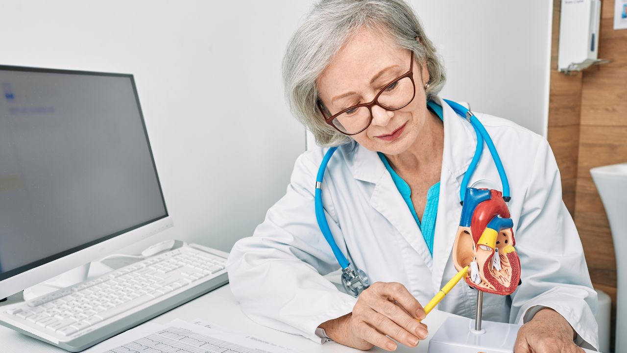 cardiologist in her office