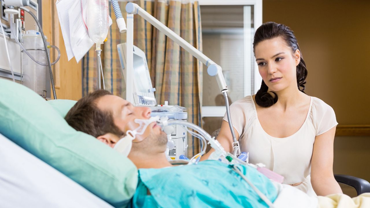 critical patient with healthcare professional