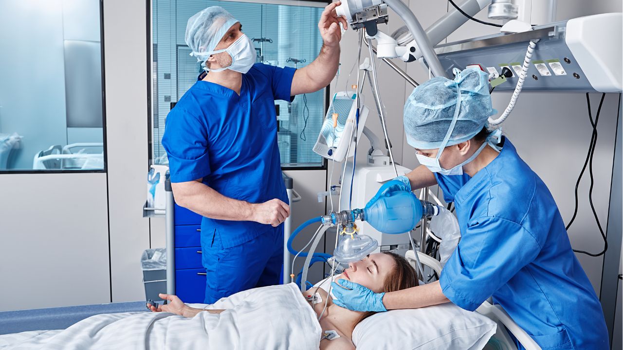nurses assisting patient in Level 5 trauma center