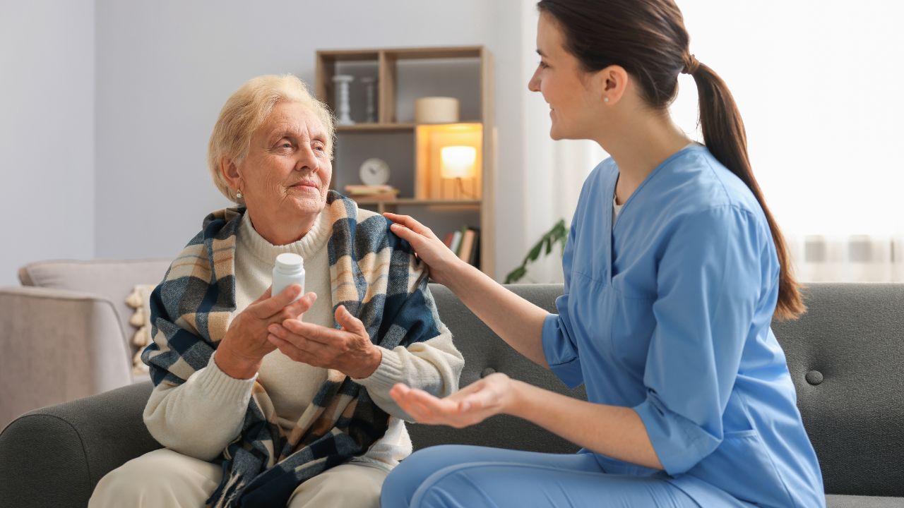 a patient with a nurse
