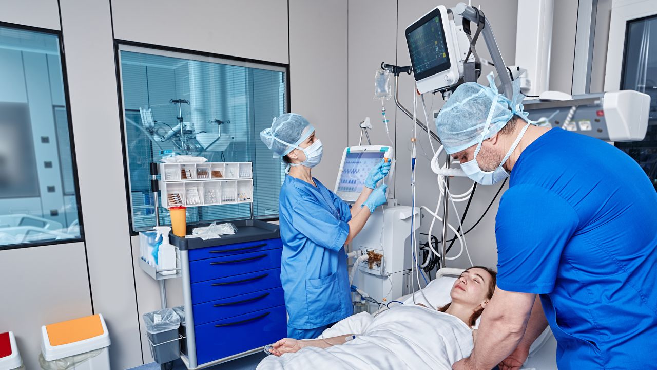 picture of clinicians preparing for surgery