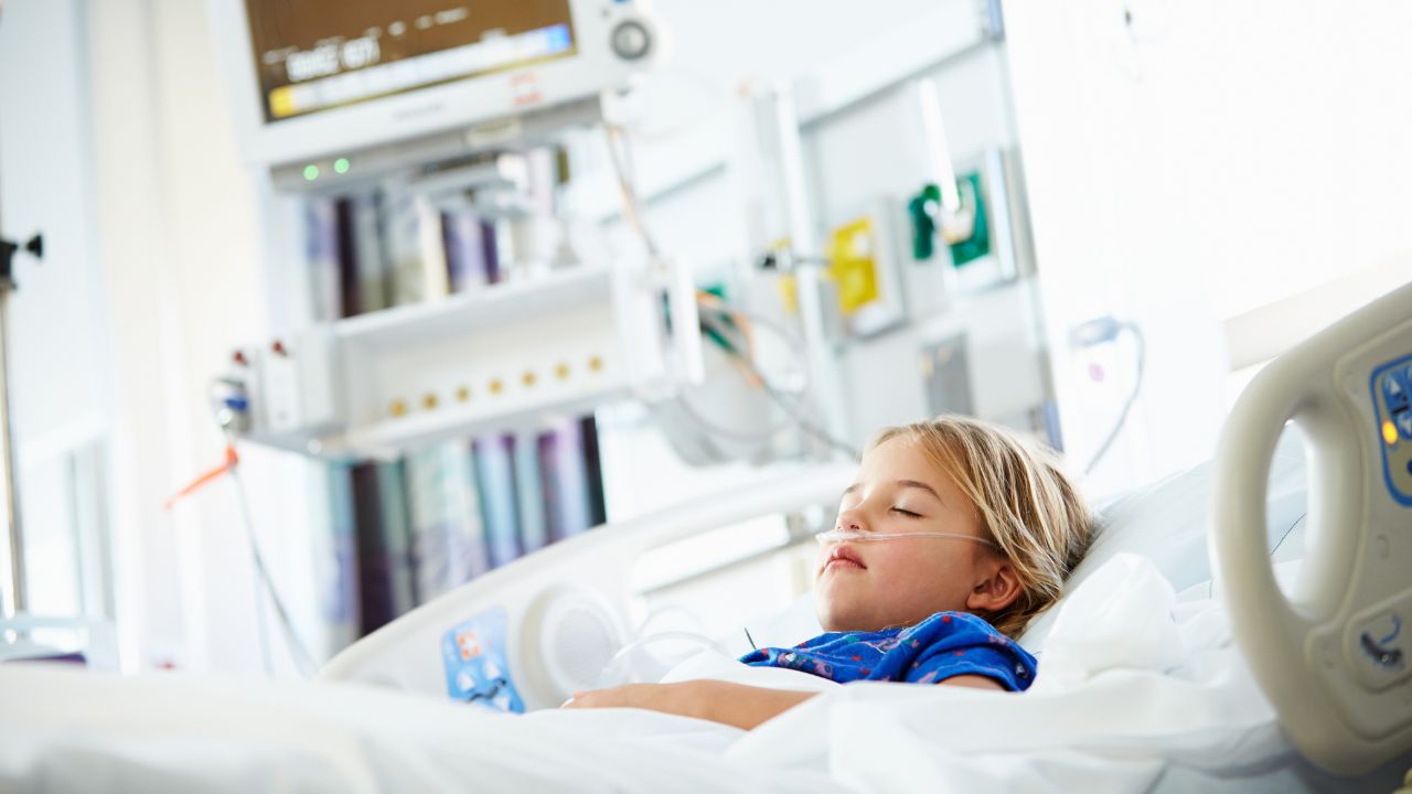 picture of a kid in an electronic intensive care unit