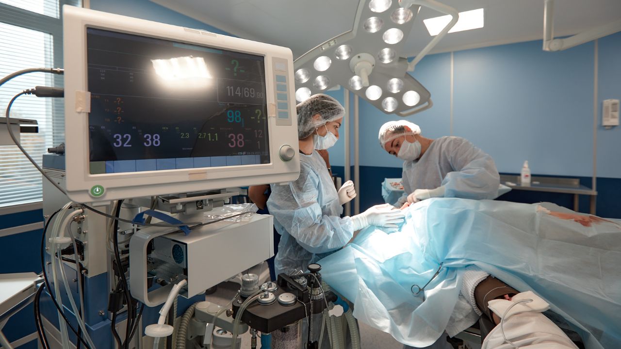 a patient in one intensive care room