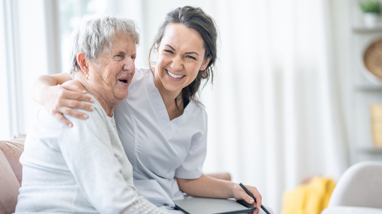 a patient with a nurse