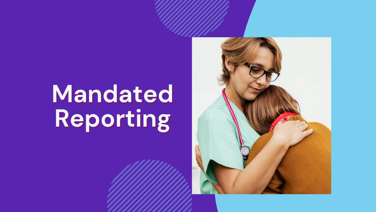 a nurse comforting a patient with a hug