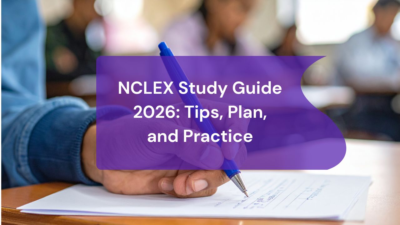 nursing student with a test