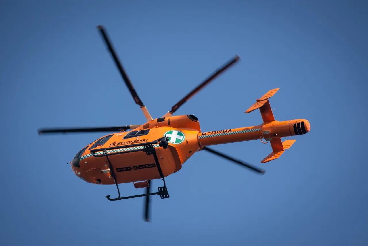 An image of a helicopter in the air