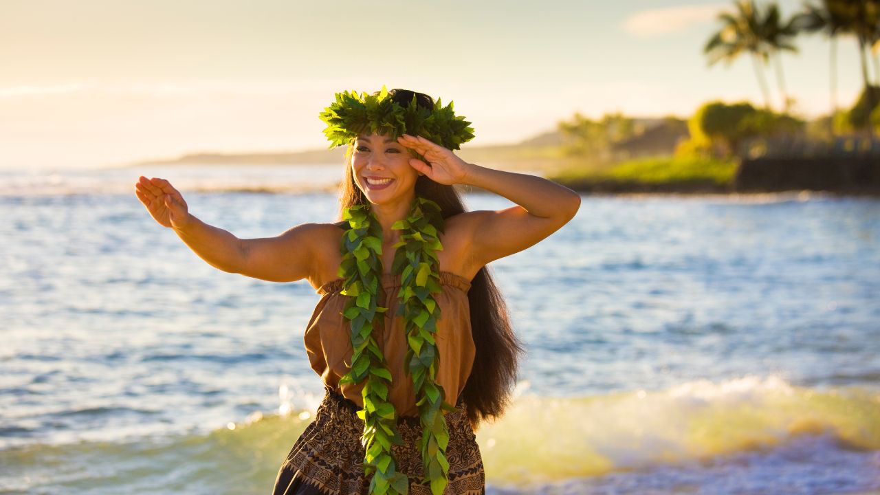 Hawaiian woman dancing