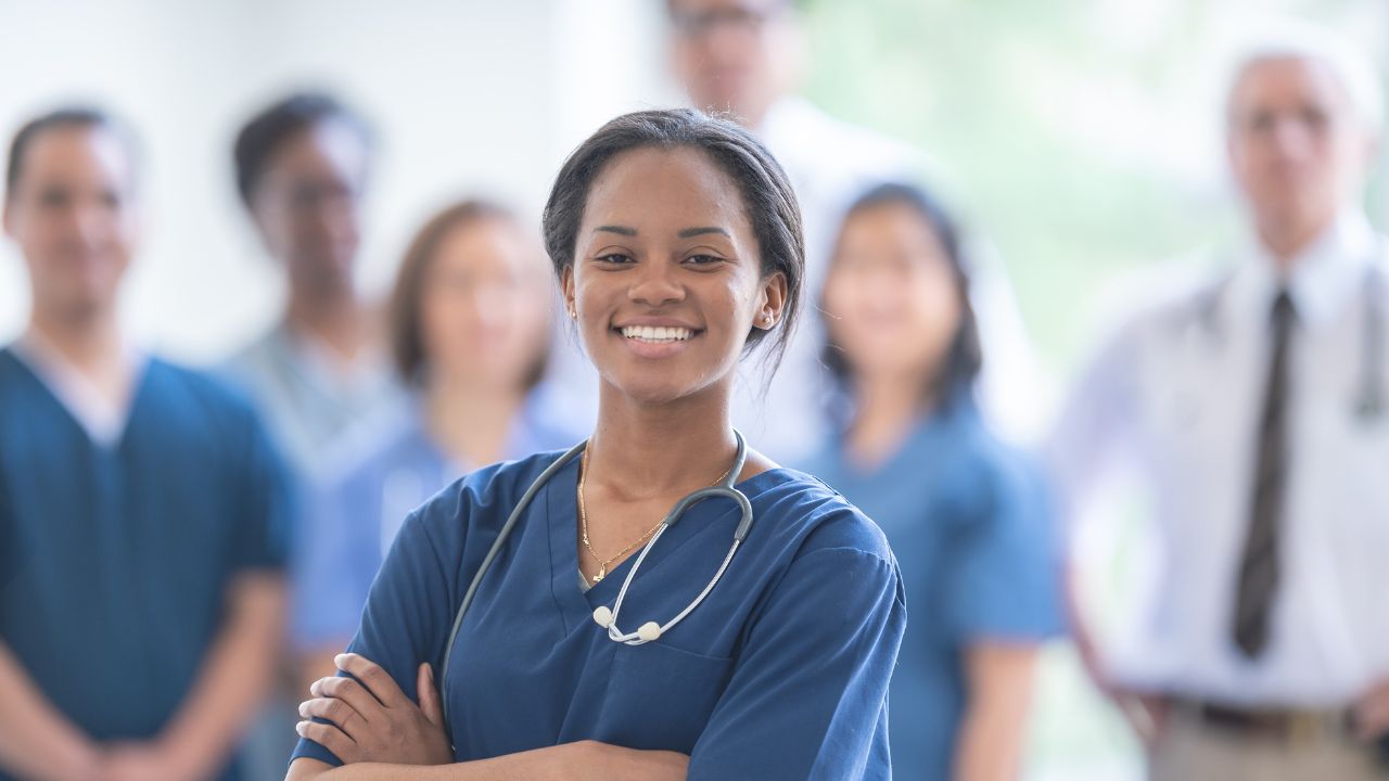 A nurse happy