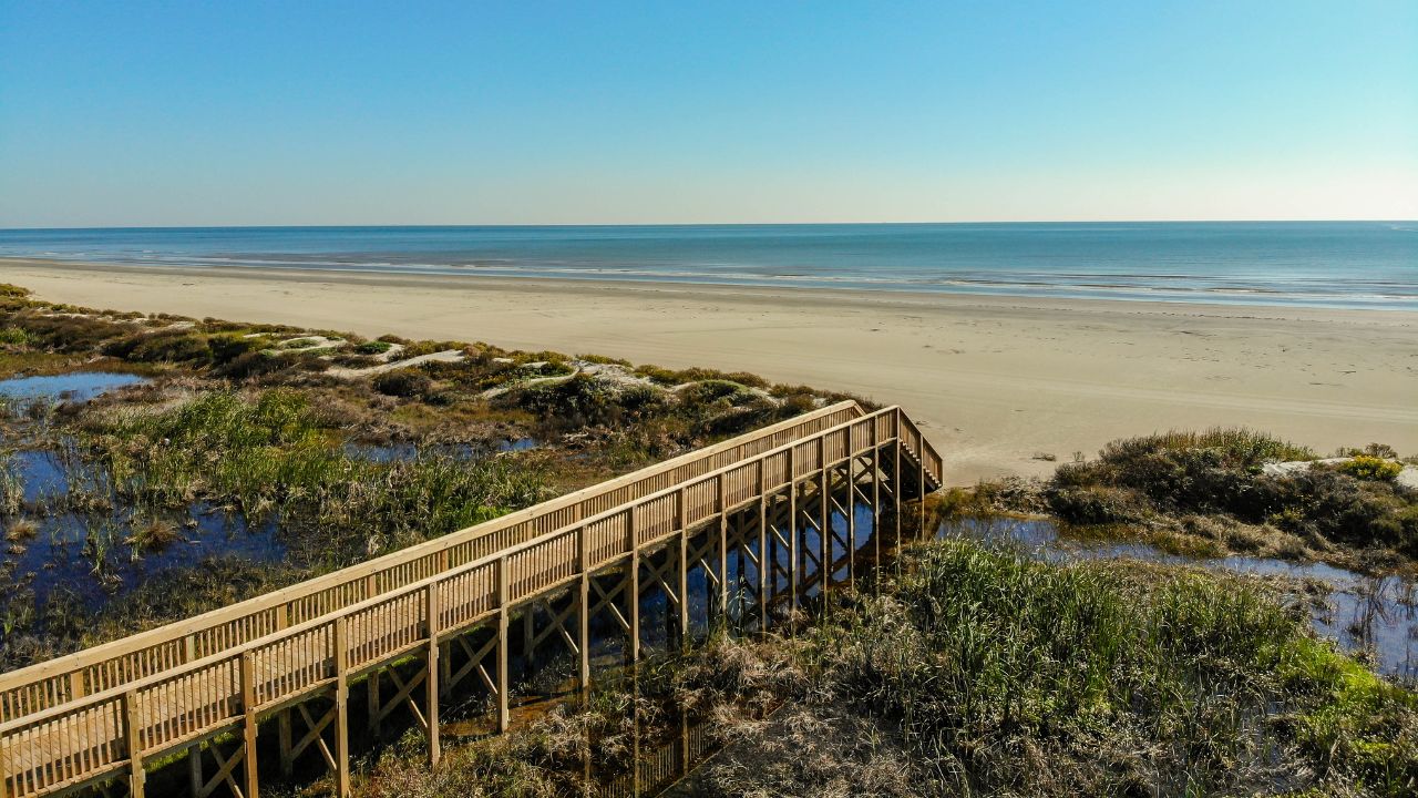 picture of a public beach access in Galveston, TX