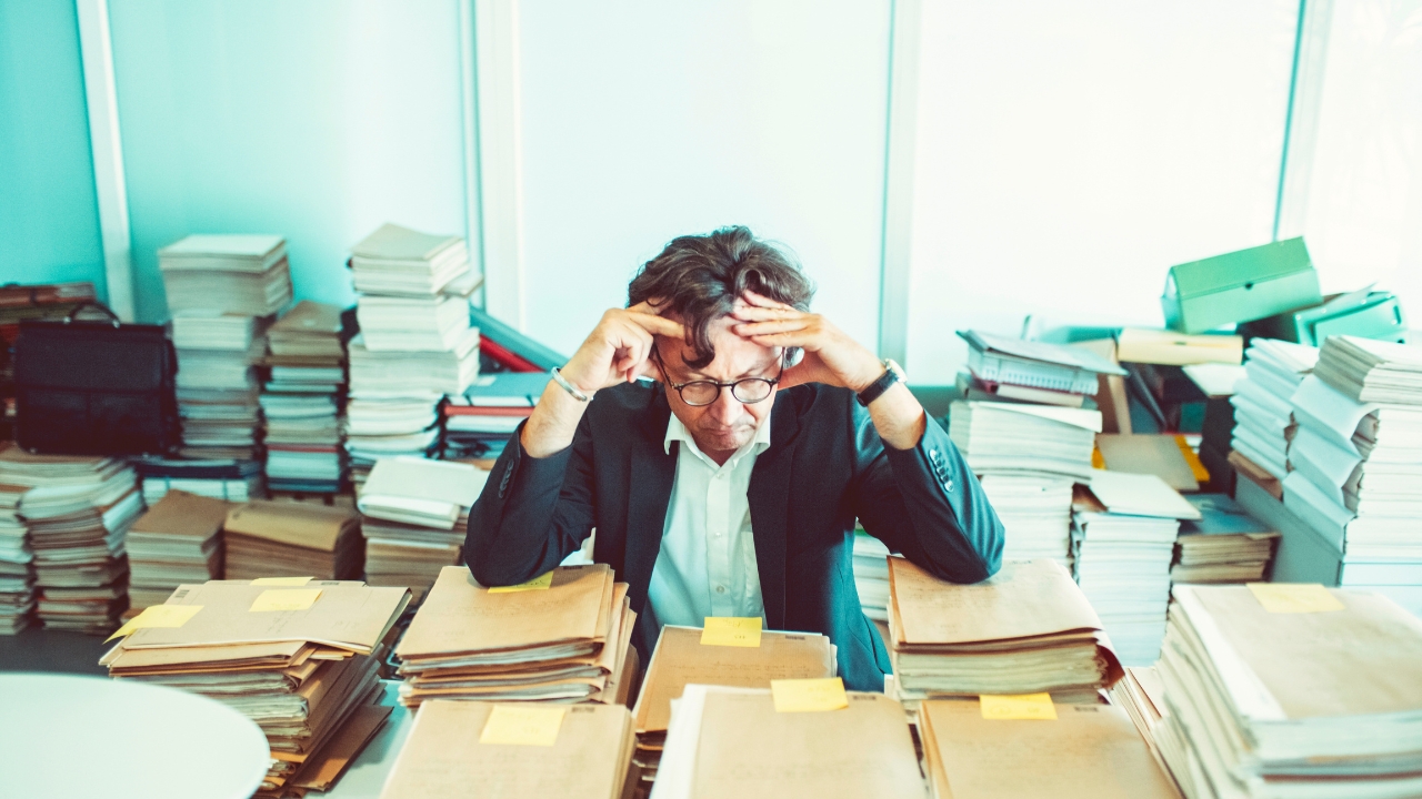 Picture of a stressed office worker