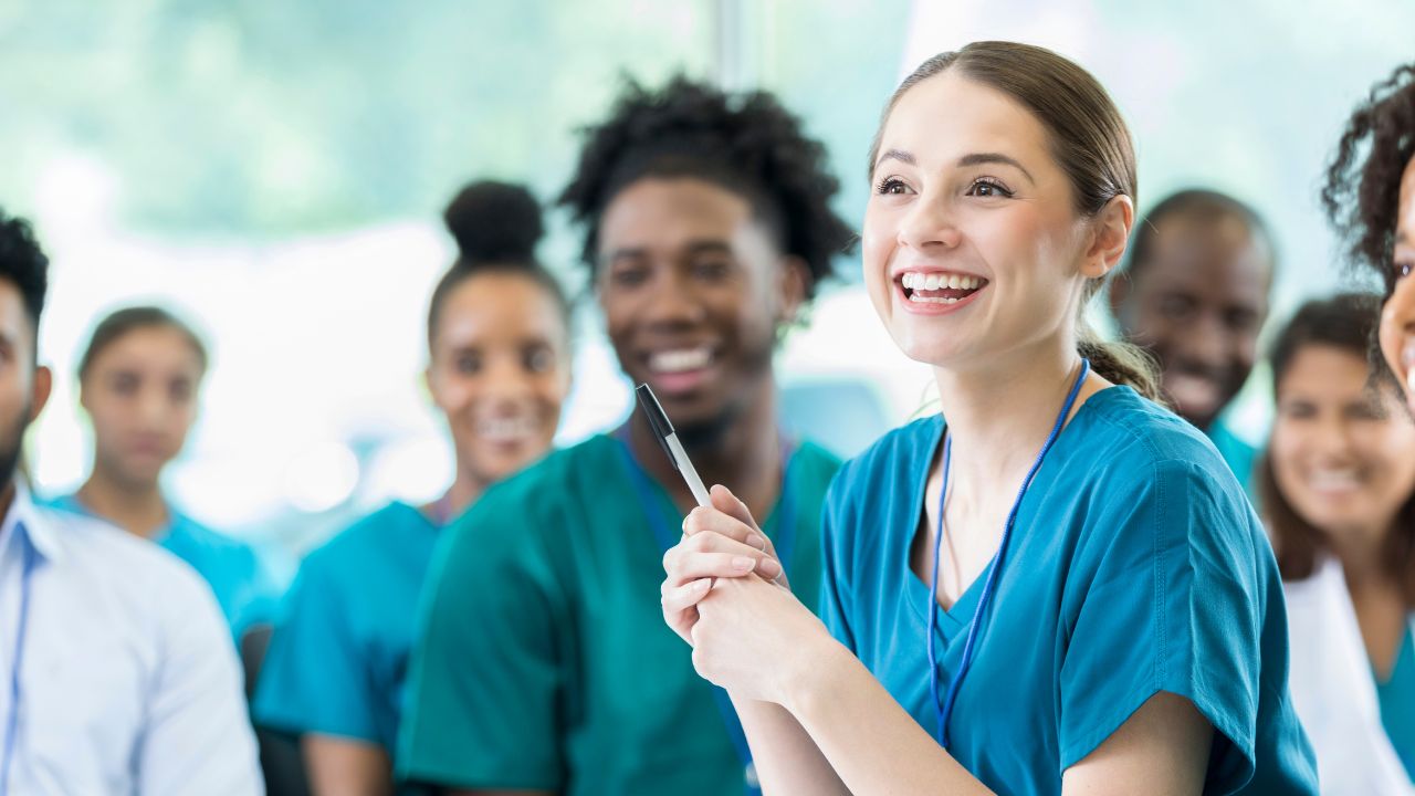 student nurse studying for bachelors of science in nursing